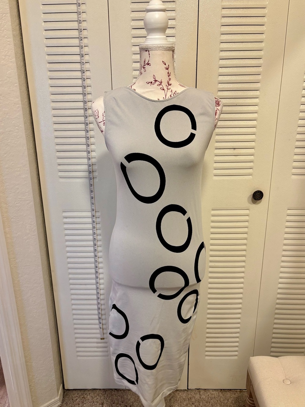 Wolford Grey Dress with Bold Black Graphic Design